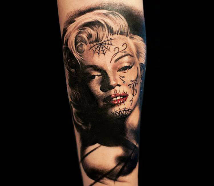 Muerte Marilyn Monroe tattoo by Oscar Akermo | Post 14841
