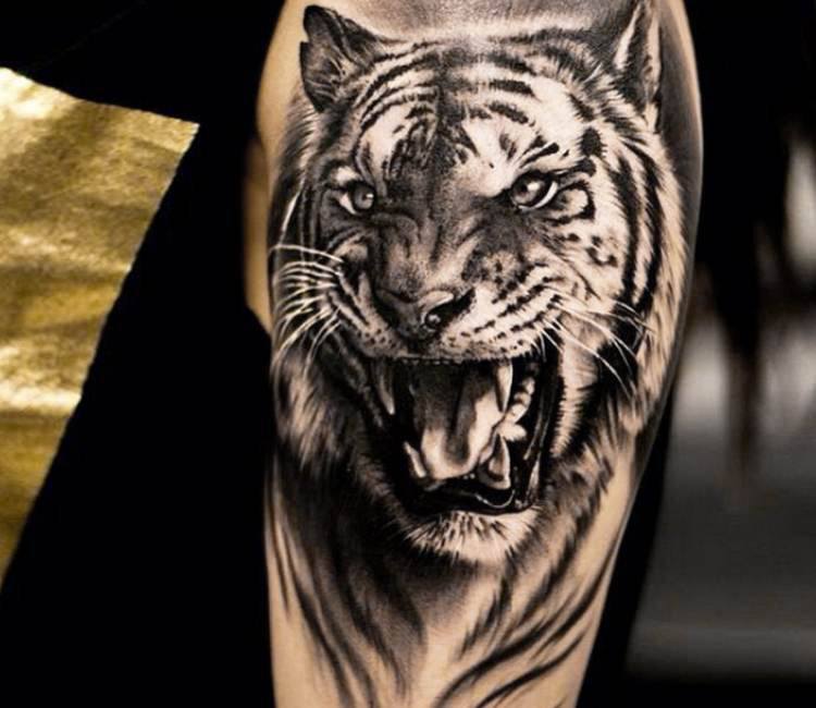 3D The Canvas Arts Temporary Tattoo Waterproof For Men Women Arm Hand Angry  Tiger Tattoo Size 21X15 cm  Amazonin Beauty