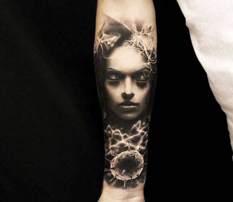 Woman Face tattoo by Oscar Akermo | Post 14853