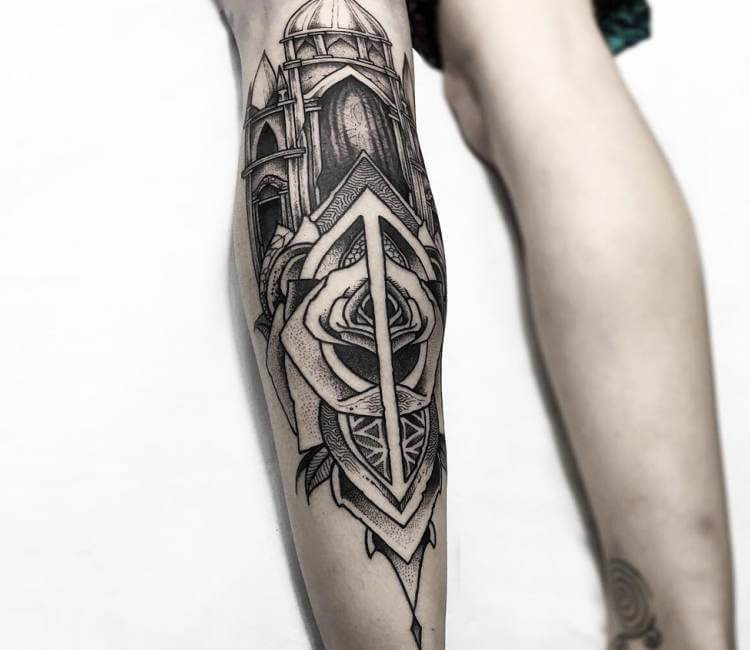 Geometric Dotwork Tattoo Sleeve for Men Geometric Forearm 