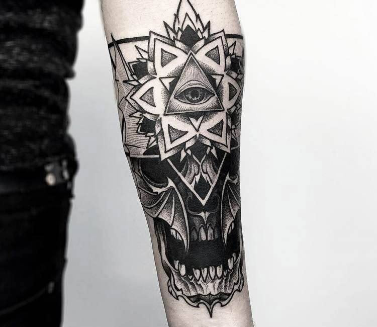Premium Vector  Tattoo art skull sketch black and white