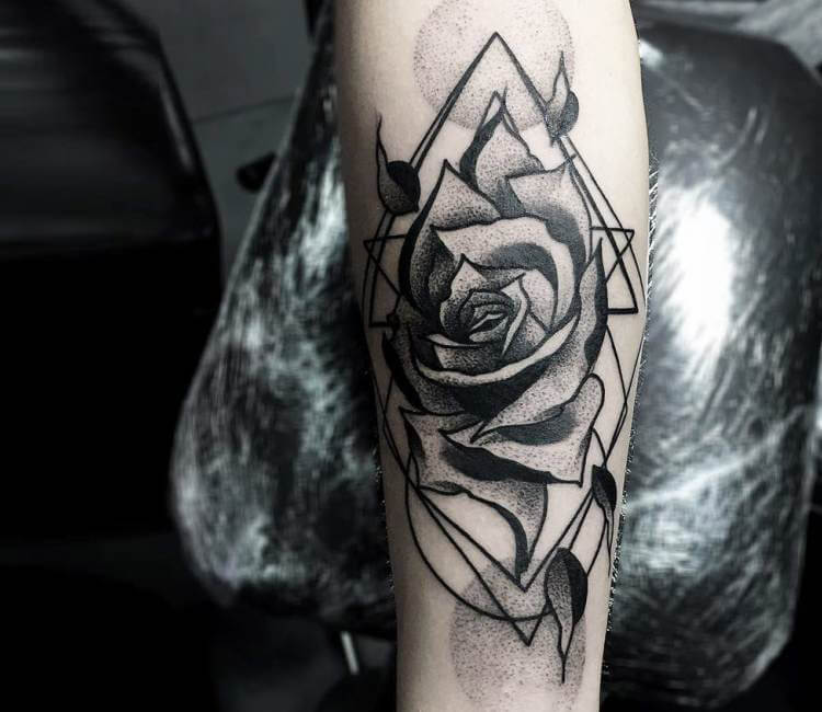 Amazing geometric rose tattoo design by tattoo artist – TattooDesignStock