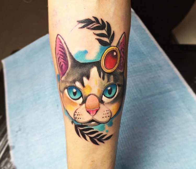 3 eyed cat done on a friends forearm   rsticknpokes