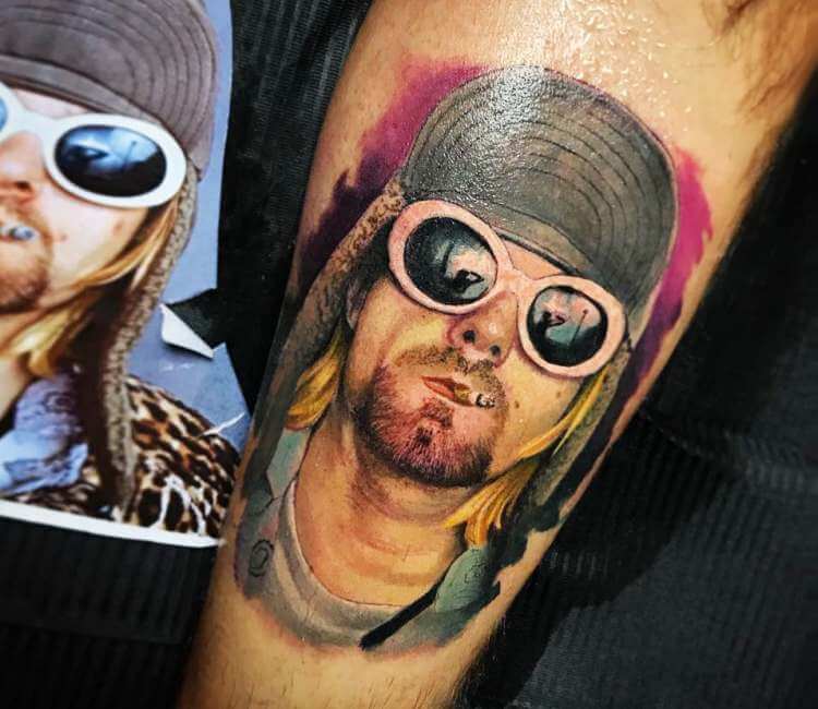 Kurt Cobain tattoo from today The huge bruise at