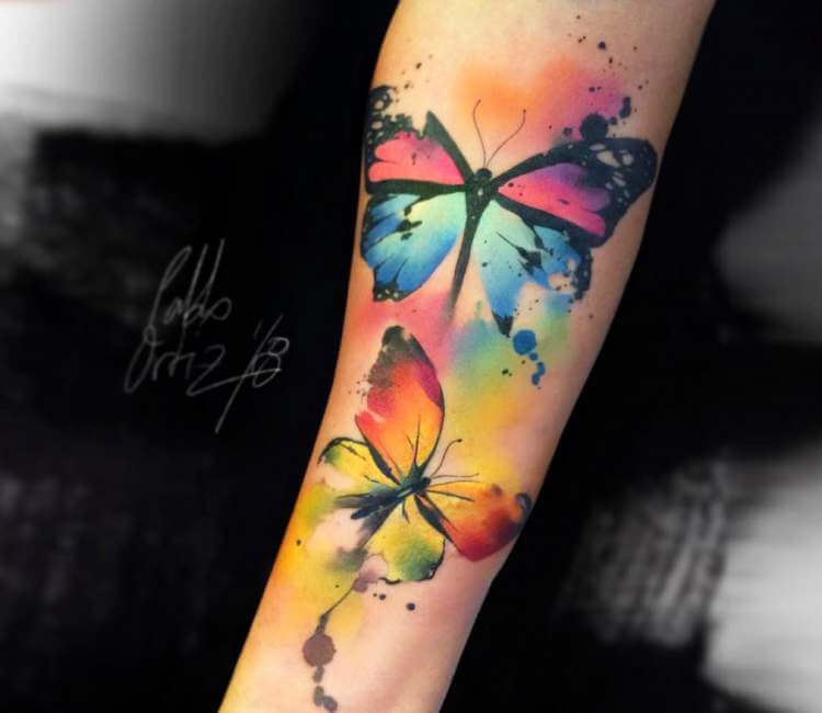 butterfly watercolor tattoo