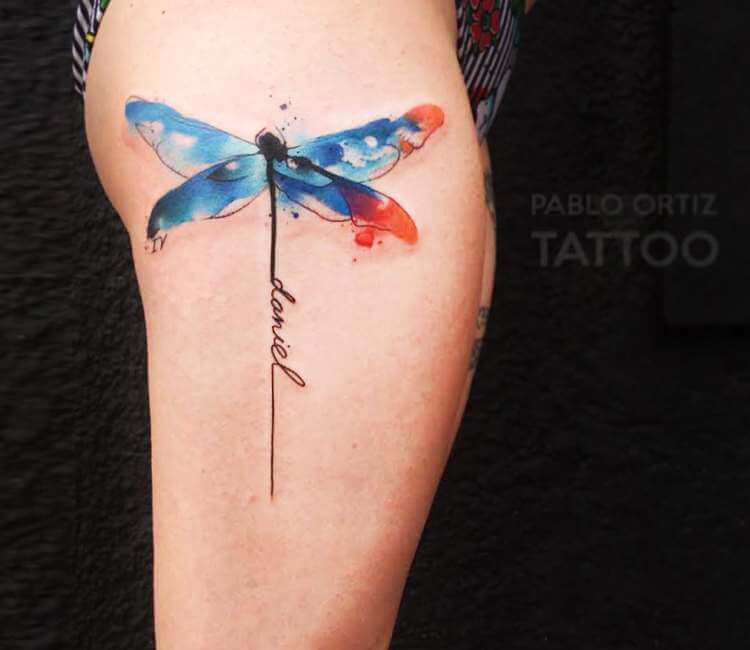Watercolor dragonfly tattoo cute Art Board Print for Sale by MCANANEY45   Redbubble