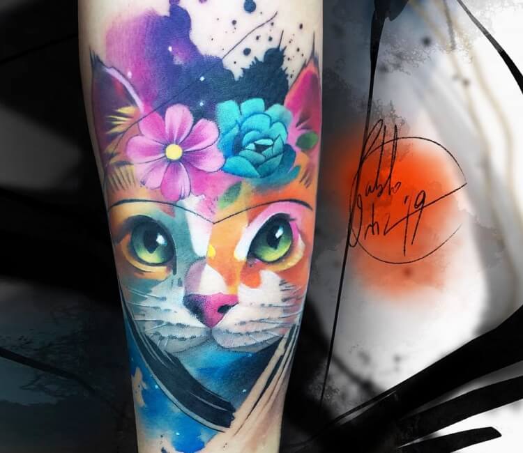 Frida Cat tattoo by Pablo Ortiz Tattoo | Post 27056