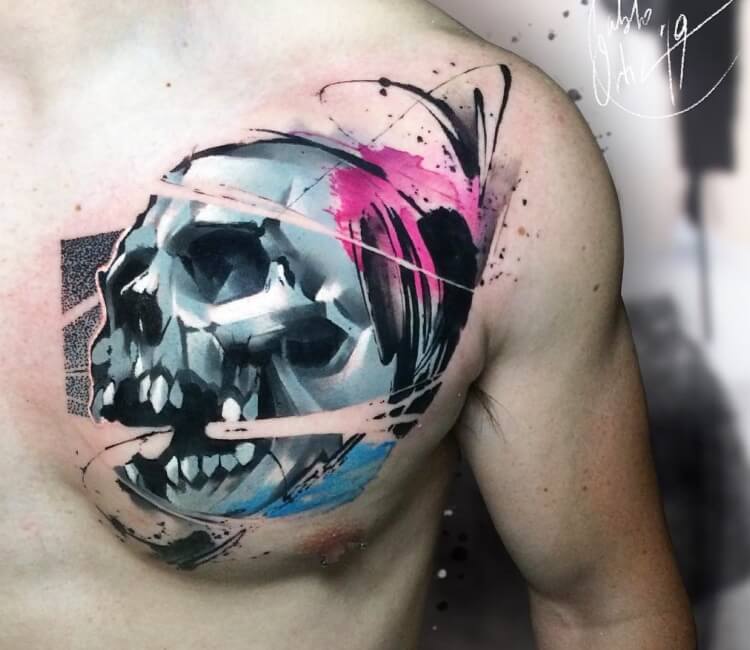 abstract skull tattoo