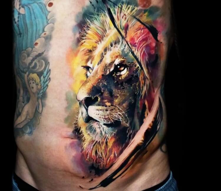 Tattoo uploaded by Chris Frias  From Google search Pinterest Colored  lion forearmtattoos  Tattoodo
