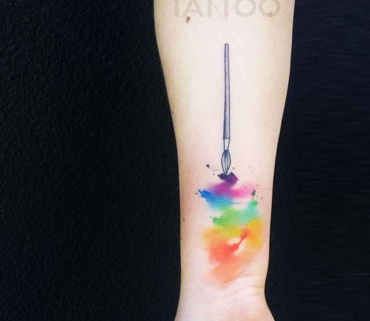 paintbrush tattoo cross