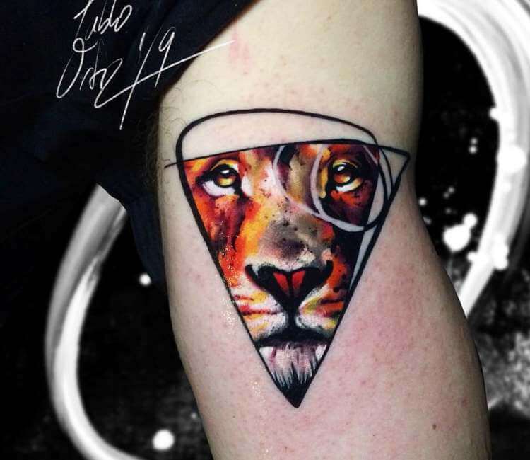 Tattoo uploaded by Murder of Crows Tattoo Studio  lion rose triangle   Tattoodo