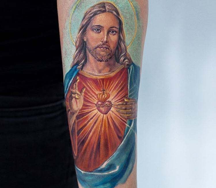 Jesus Christ by tattooist Ian Wong - Tattoogrid.net