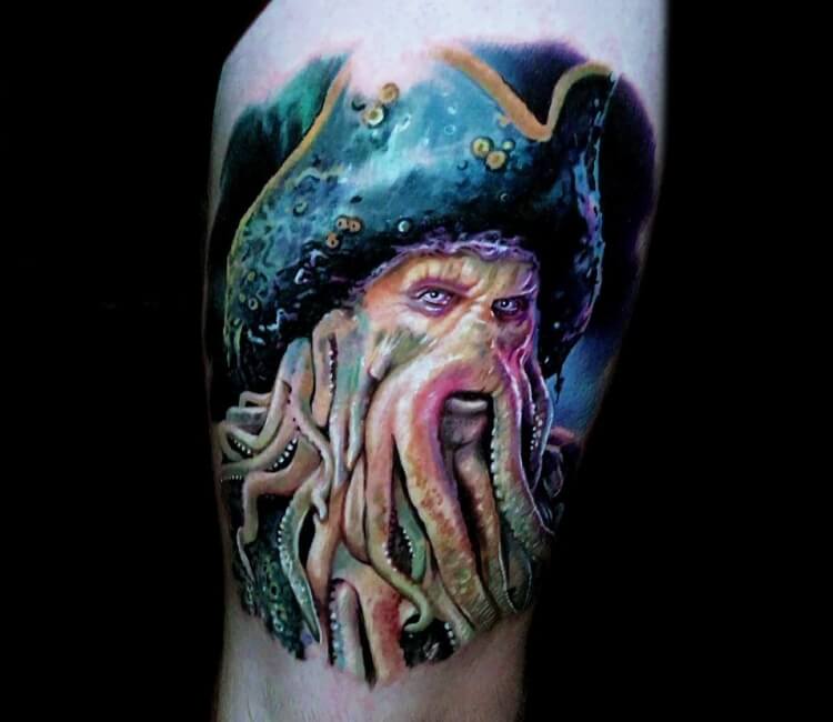 Davy Jones tattoo by Paul Acker