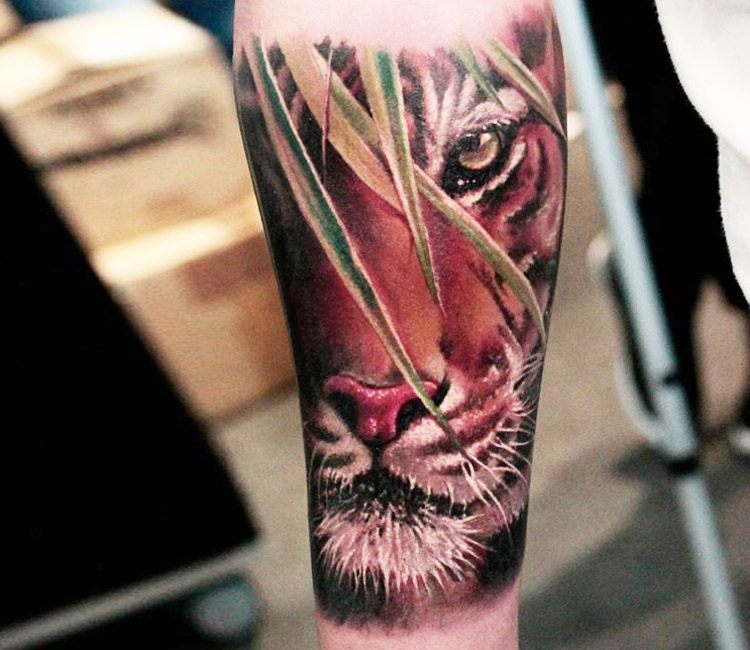 Tiger Face tattoo by Pavel Krim Tattoo | Post 14045