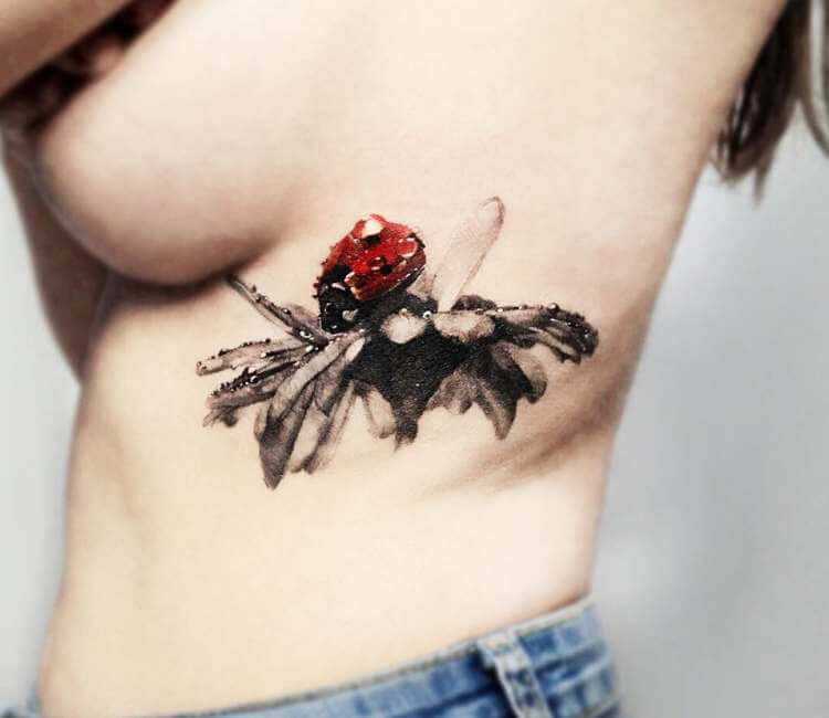 Recent ladybug tat I feel proud of (hannah r at dreamworks tattoo in  crownsville md) : r/TattooApprentice