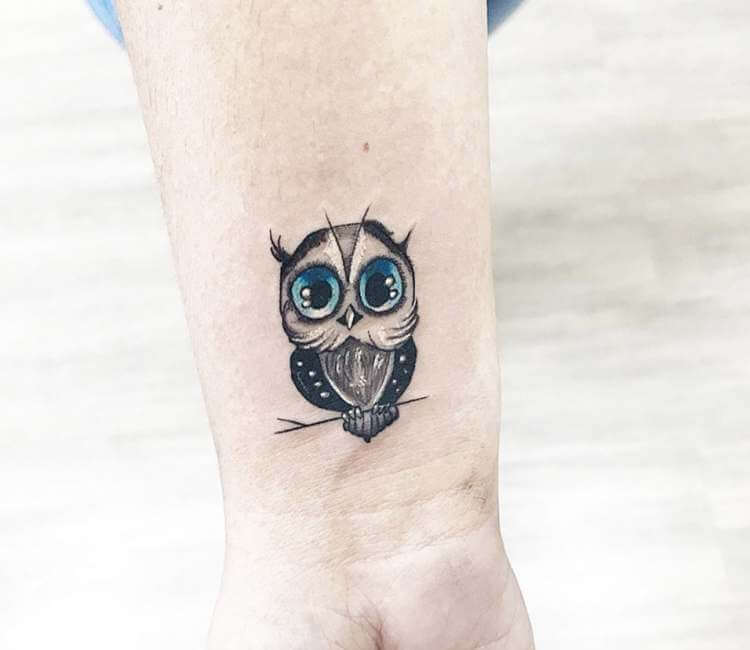 Grey Ink Small Cute Grey Owl Tattoo On Foot – Truetattoos
