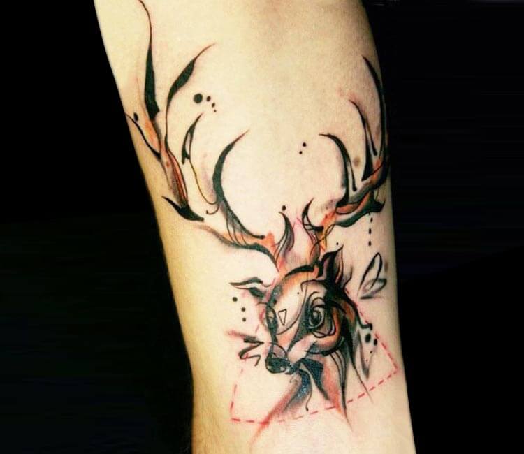 Deer tattoo by Petra Hlavackova | Post 9536