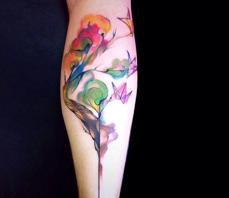 Tattoo uploaded by Tattoodo • Calla Lilly tattoo by Tattooist Ida  #TattooistIda #watercolortattoos #color #realism #realistic #watercolor  #painterly #callalily #flower #floral #nature #leaf • Tattoodo