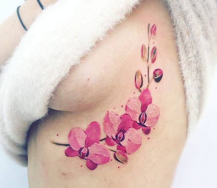 Temporary tattoo Pink Red Purple Flower Tattoo, Fake tattoo, Realistic –  Gifts with Love and Art
