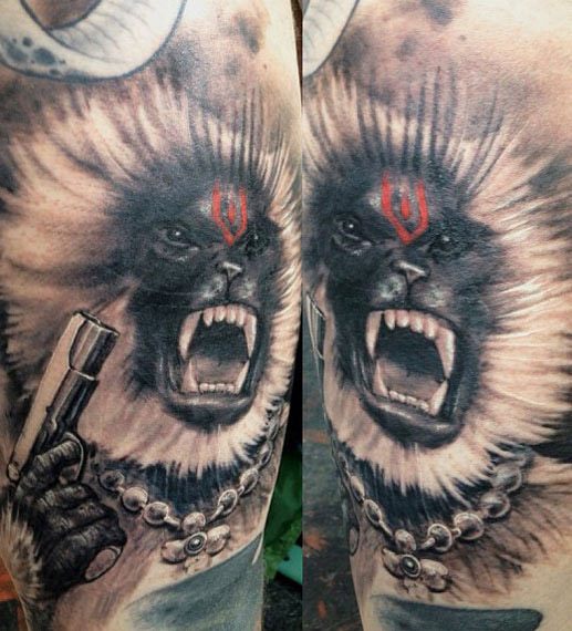 🦍 Traditional gorilla head on shin 🔥... - Blackfriars tattoo | Facebook
