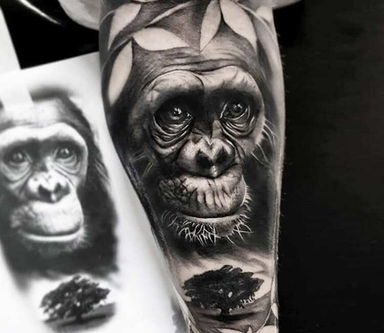 Chimpanzee tattoo by Jurgis Mikalauskas  Post 29444