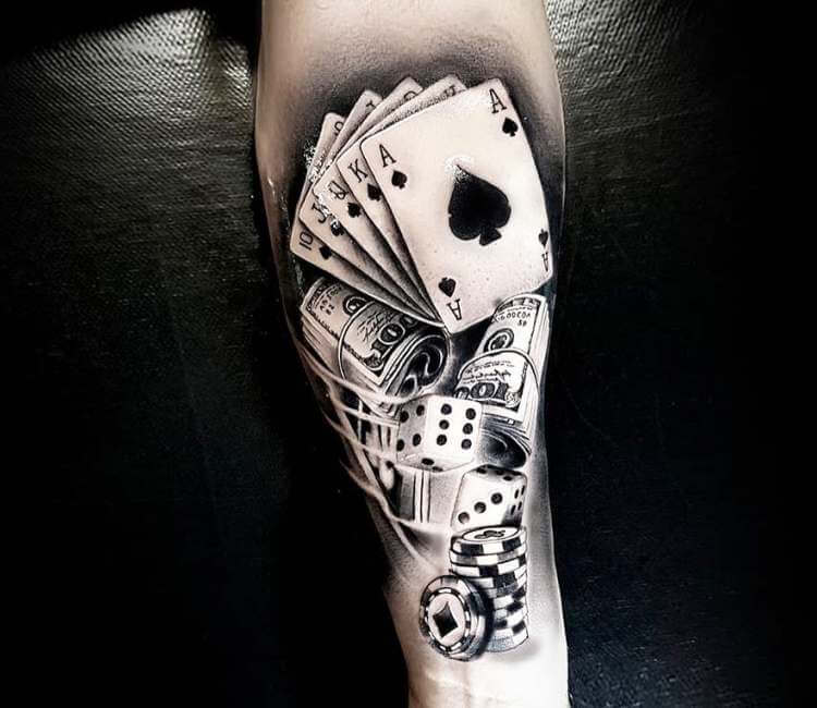 Si sagrado documental Casino tattoo by Renata Jardim Tattoo | Post 21833