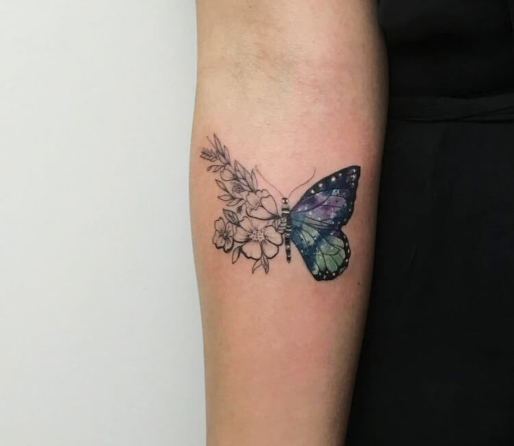 This was my sixth tattoo Its the butterfly from the Corpse Bride which  means a lot to me  my husband Its on the back  Butterfly tattoo Corpse  bride Tattoos