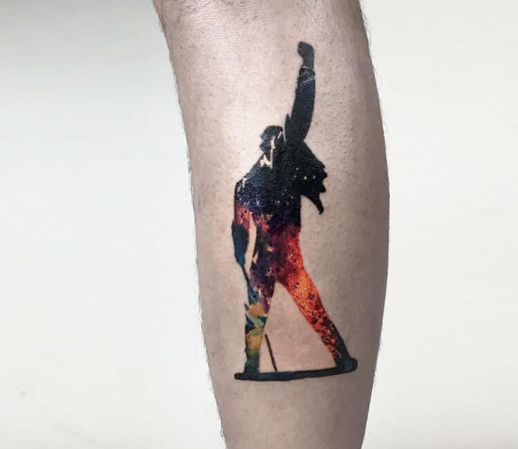 Freddie Mercury Realism Piece on Guys Leg