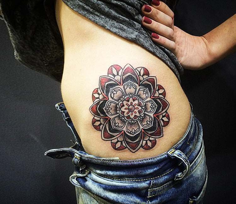 sacred geometry sunflower tattoo