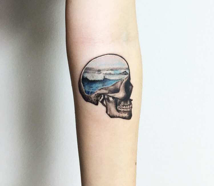 Brain skull black tattoo | Brain tattoo, Tattoos, Skull tattoo