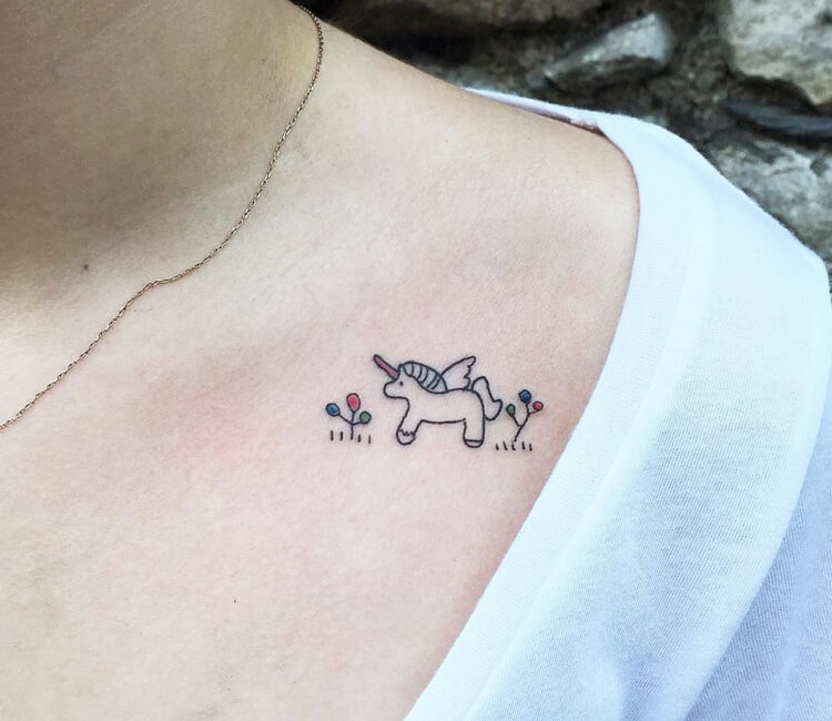 Minimalist Unicorn Temporary Tattoo  Set of 3  Little Tattoos