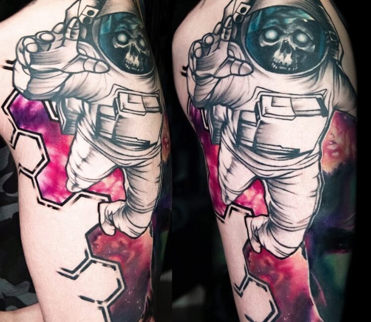 Galaxy Houston astronaut tattoo by melo  By INK30tattoostudio  Facebook