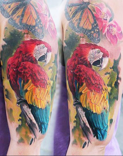 A bird half sleeve with empty bird... - Dead Lucky Tattoo | Facebook