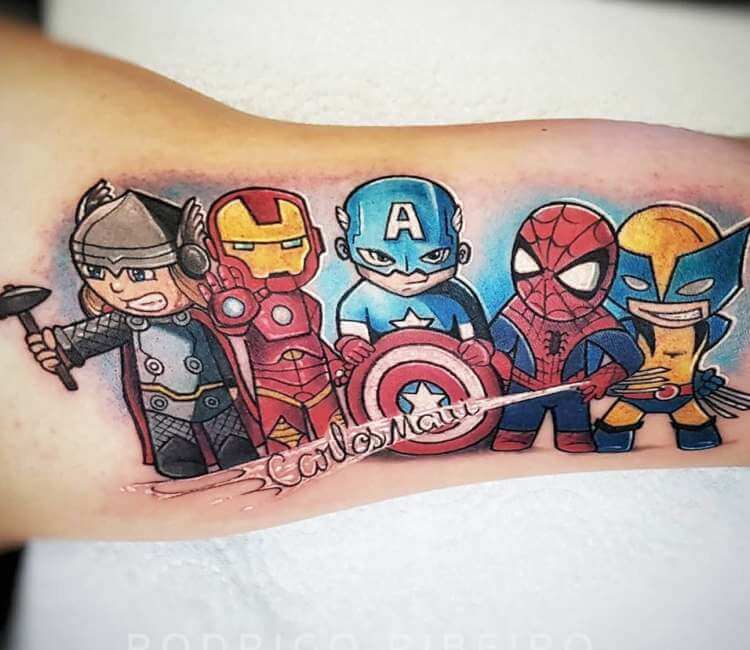 Two strangers break the same record with 34 Marvel tattoos each  Guinness  World Records