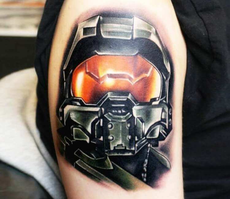 Halo Xbox tattoo by  Electric Panther Tattoo Gallery  Facebook