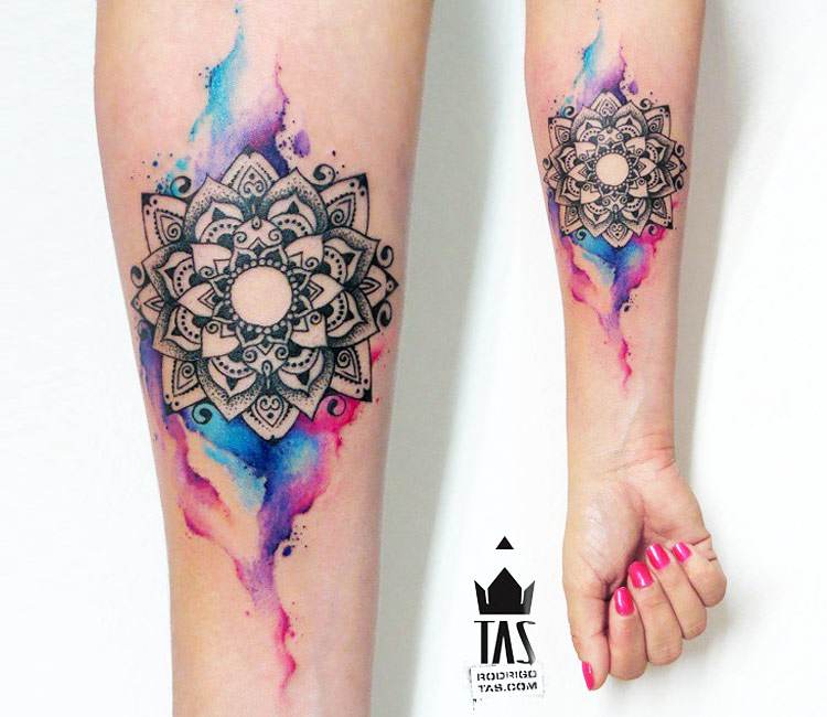 Tattoo uploaded by Robert Davies • Watercolor Mandala Tattoo by Sarah  Morton #watercolor #watercolormandala #watercolortattoo #mandala # mandalatattoo #mcolormandala #SarahMorton • Tattoodo