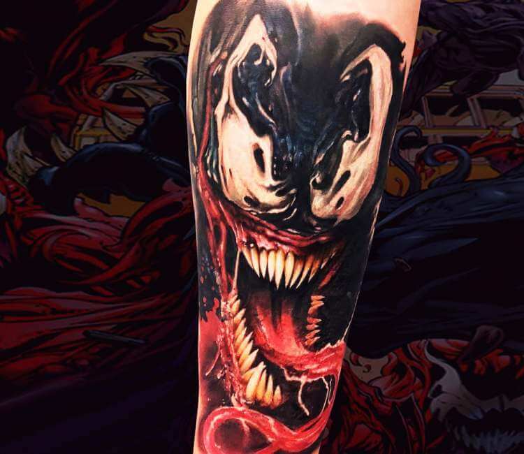 Venom tattoo by Benjamin Blvckout  Post 27595  Venom tattoo Egypt tattoo  Marvel tattoos