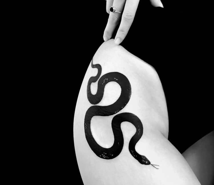 Cobra snake tattoo style in black and white Vector Image