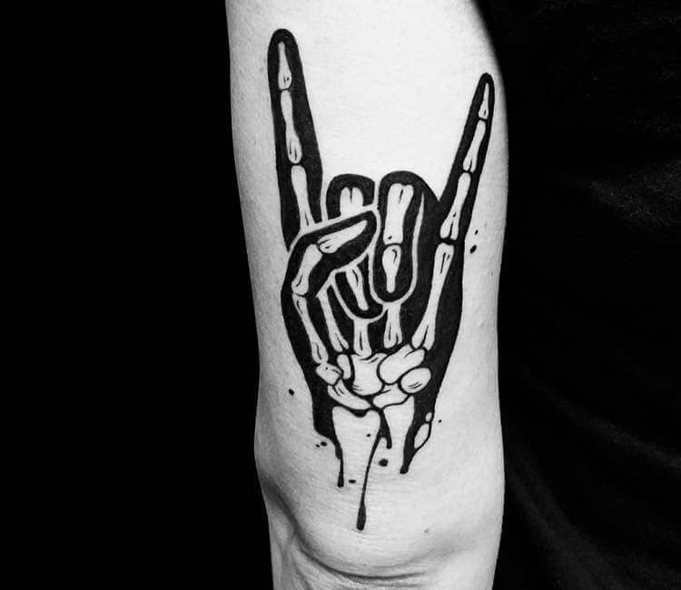 Heavy Metal Sign Horns tattoo by Roy Tsour  Post 23989