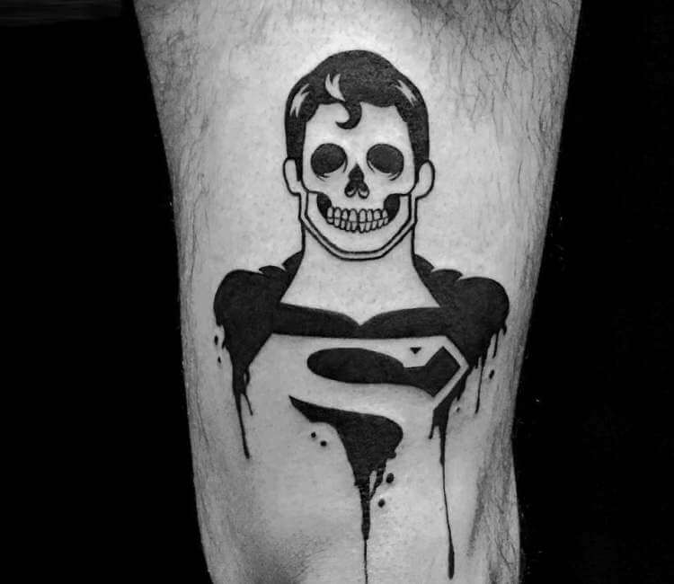Superman tattoo | This is just the black outline with shadin… | Flickr