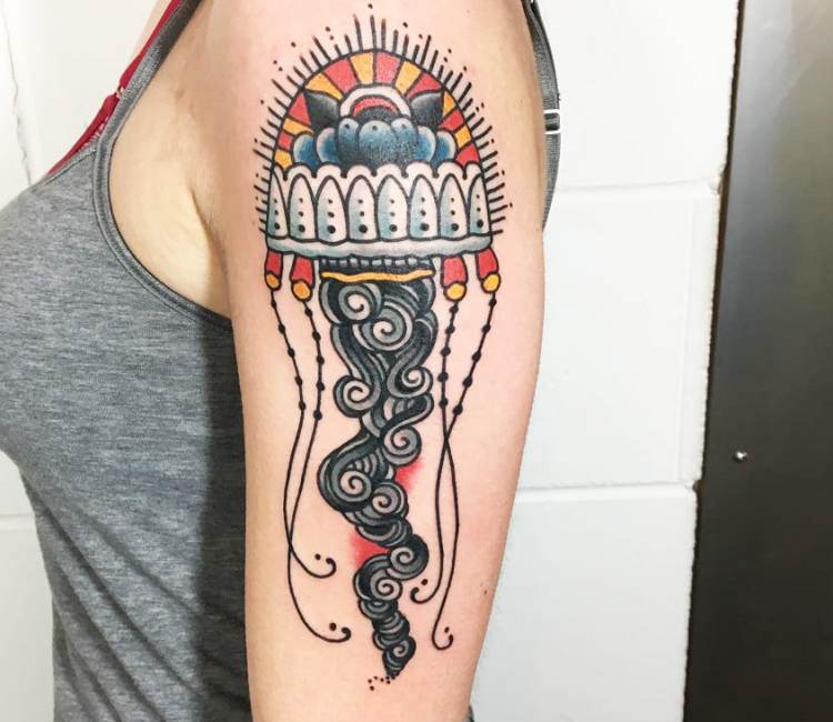 Sink or Swim Tattoo  Traditional jelly fish Tattoo done by shannoodle   Facebook