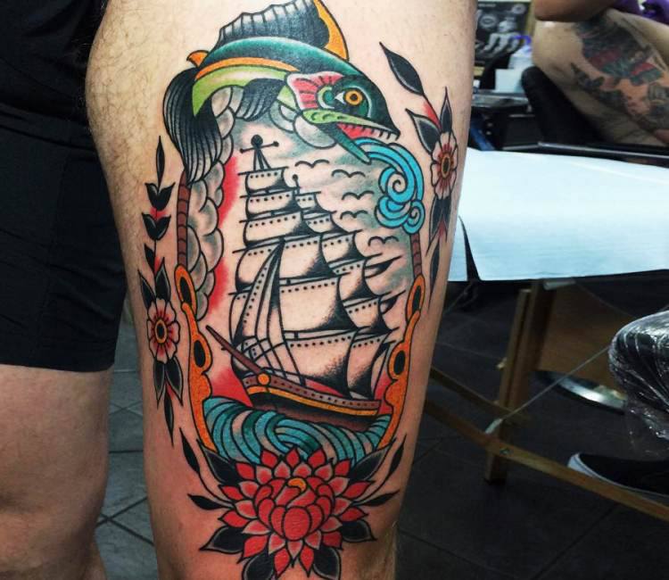 Tattoo of the Week: Nautical Leg Sleeve... — Independent Tattoo -  Dela-where?