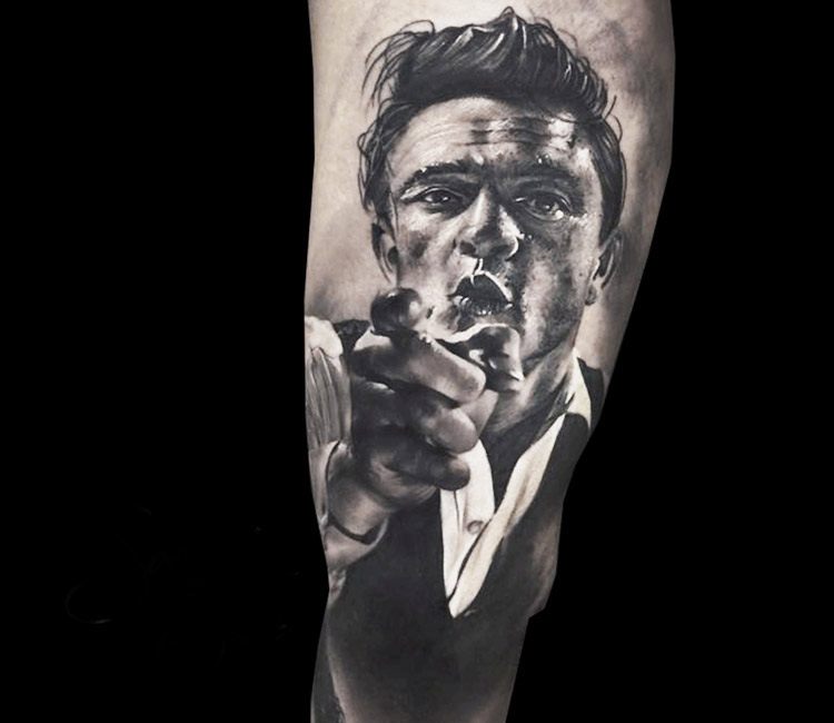 Johnny Cash tattoo by Samuel Potucek | Post 13781