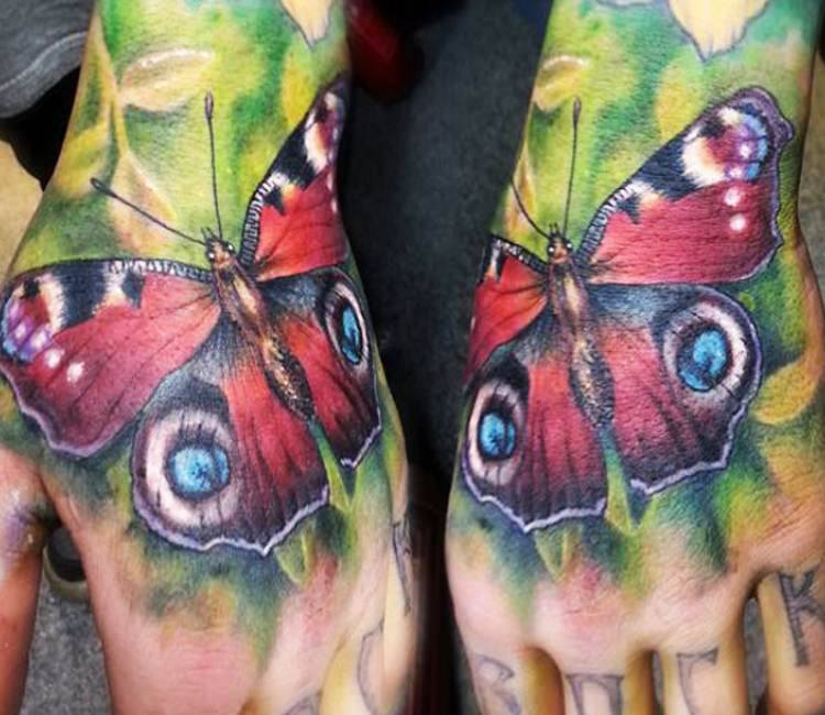 peacock butterfly tattoo