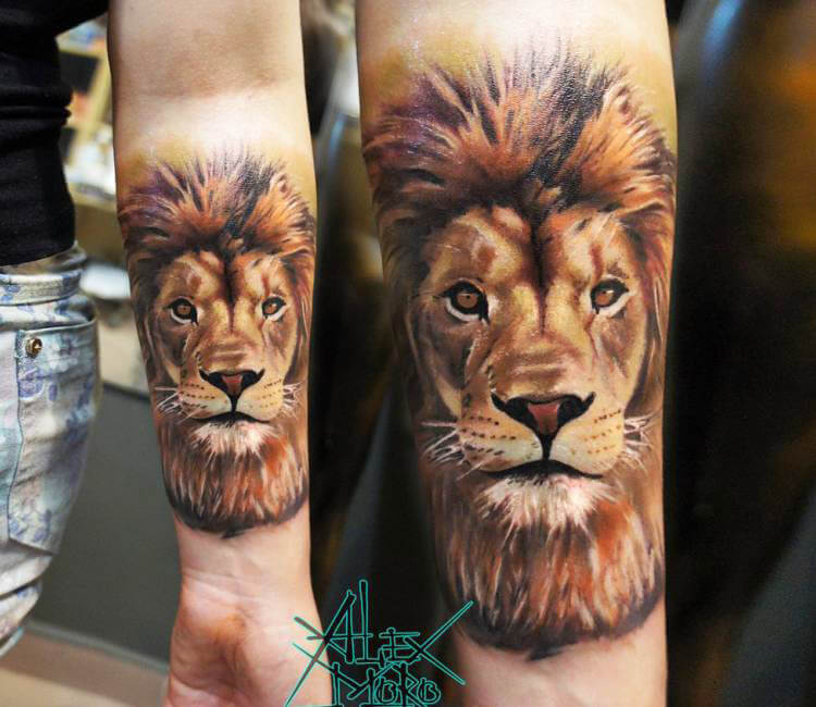 Lion colour tattoo  Unlimitz ink tattoo by AofZa  Facebook