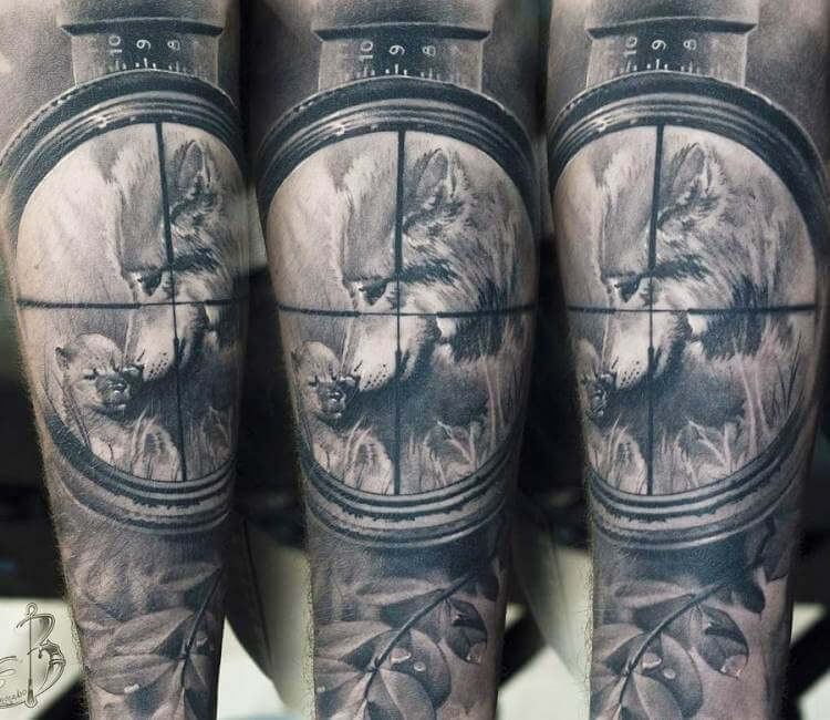 Tattoo forest trees deer arm half sleeve scenery silhouette | Forest tattoo  sleeve, Tree sleeve tattoo, Silhouette tattoos