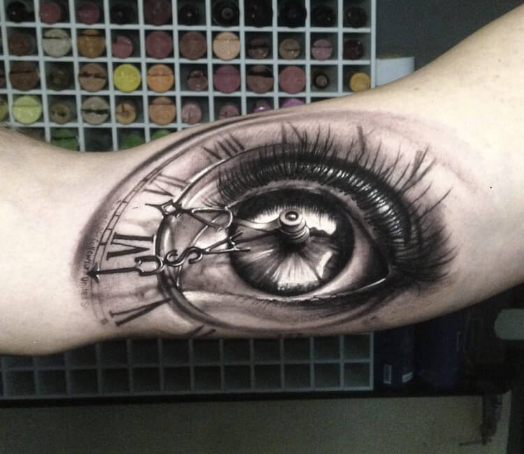 Tattoo uploaded by Tagen • By Primitive Tattoo #eye #watch #pocketwatch •  Tattoodo