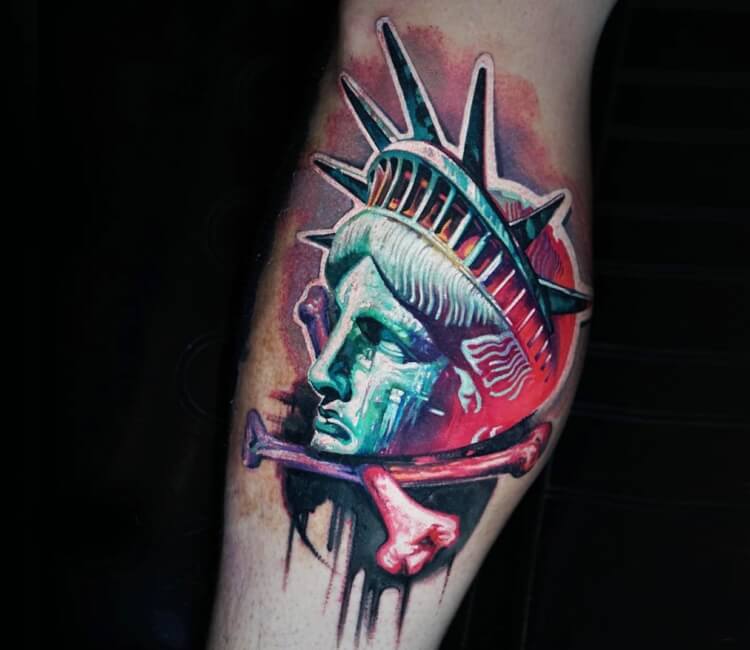 Lady Liberty from earlier this week By me Nicholas Adam  RTC Boston  nickadamtattoo  rtraditionaltattoos