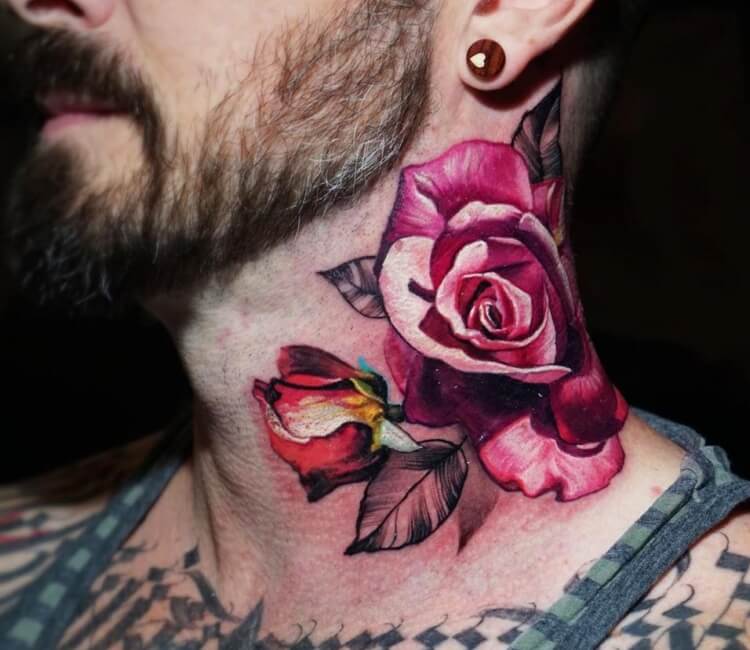 6pcs Black Flower Temporary Neck Tattoo Fake Sticker Men Waterproof Body  Arm Art | eBay