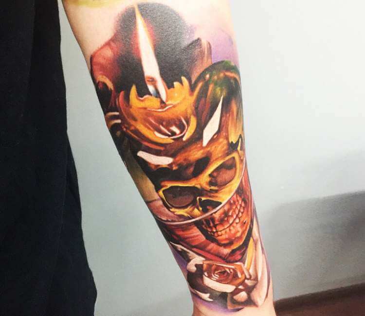 Realistic Neck Candle Tattoo by Dark Art Tattoo